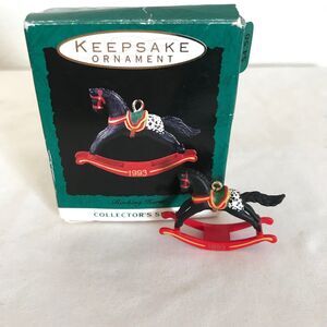 Hallmark Miniature Ornament 1993 Rocking Horse Blanket Appaloosa 6th in Series
